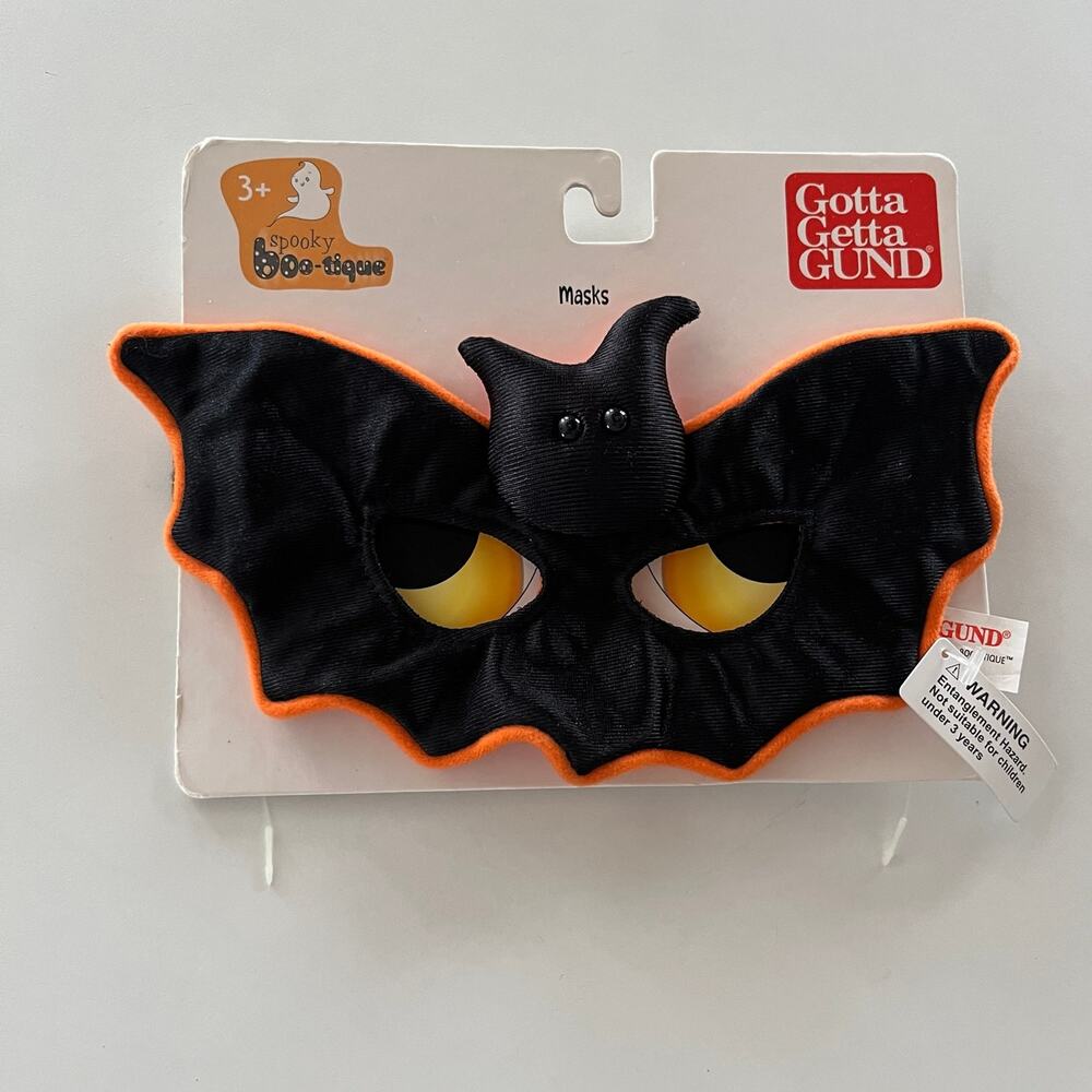 Halloween Vintage Nostalgic VTG Spooky Gund Plush Bat Eye Cover Mask  (F)